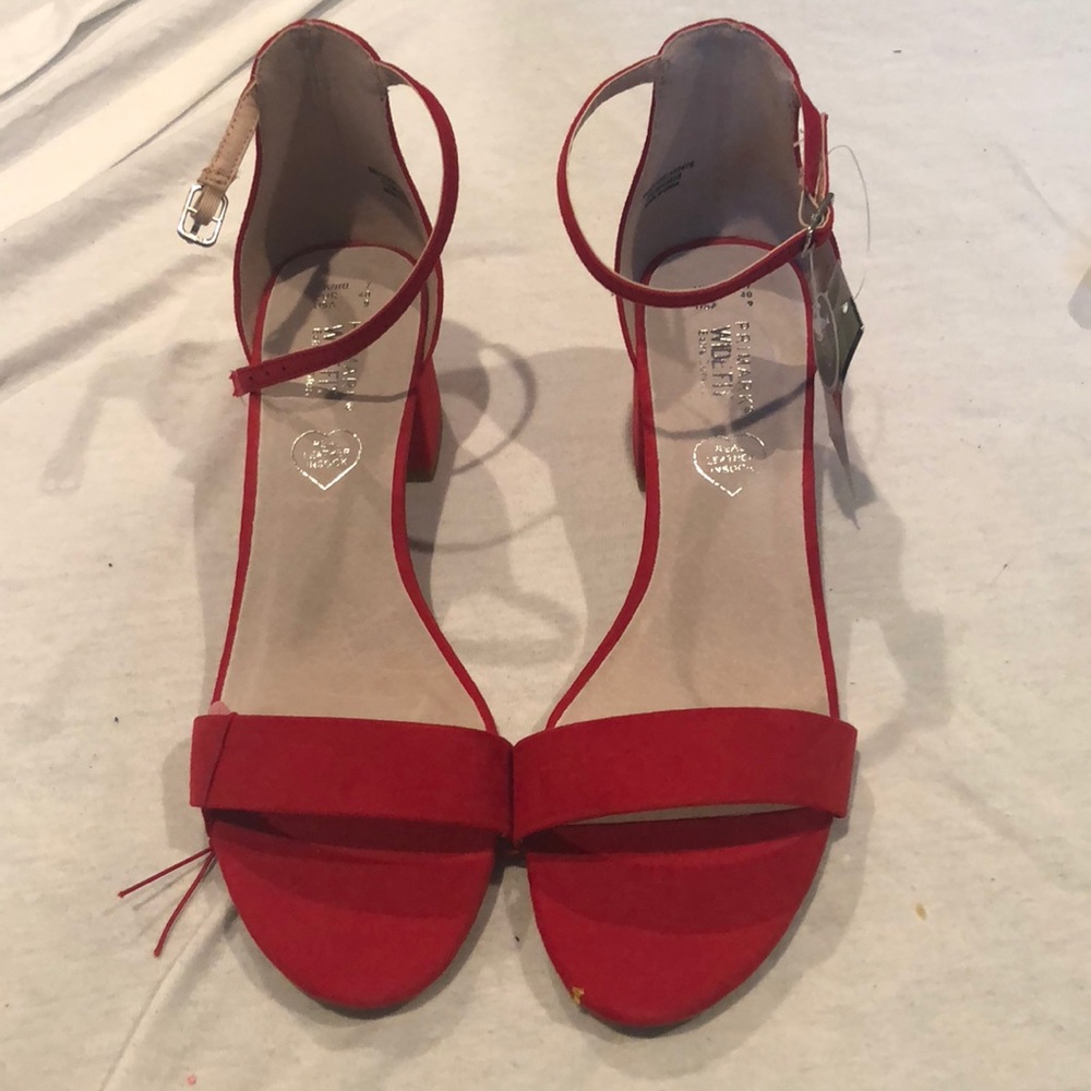Red suede heels